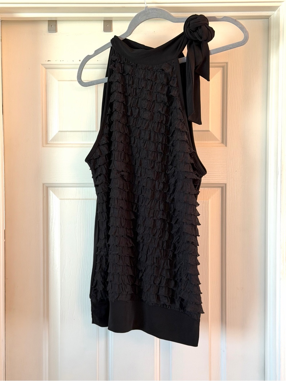 EUC Women’s Black Ruffle Halter Top